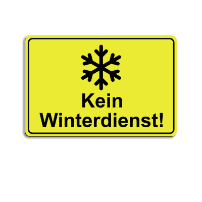 Kein Winterdienst, Symbol - gelb/schwarz